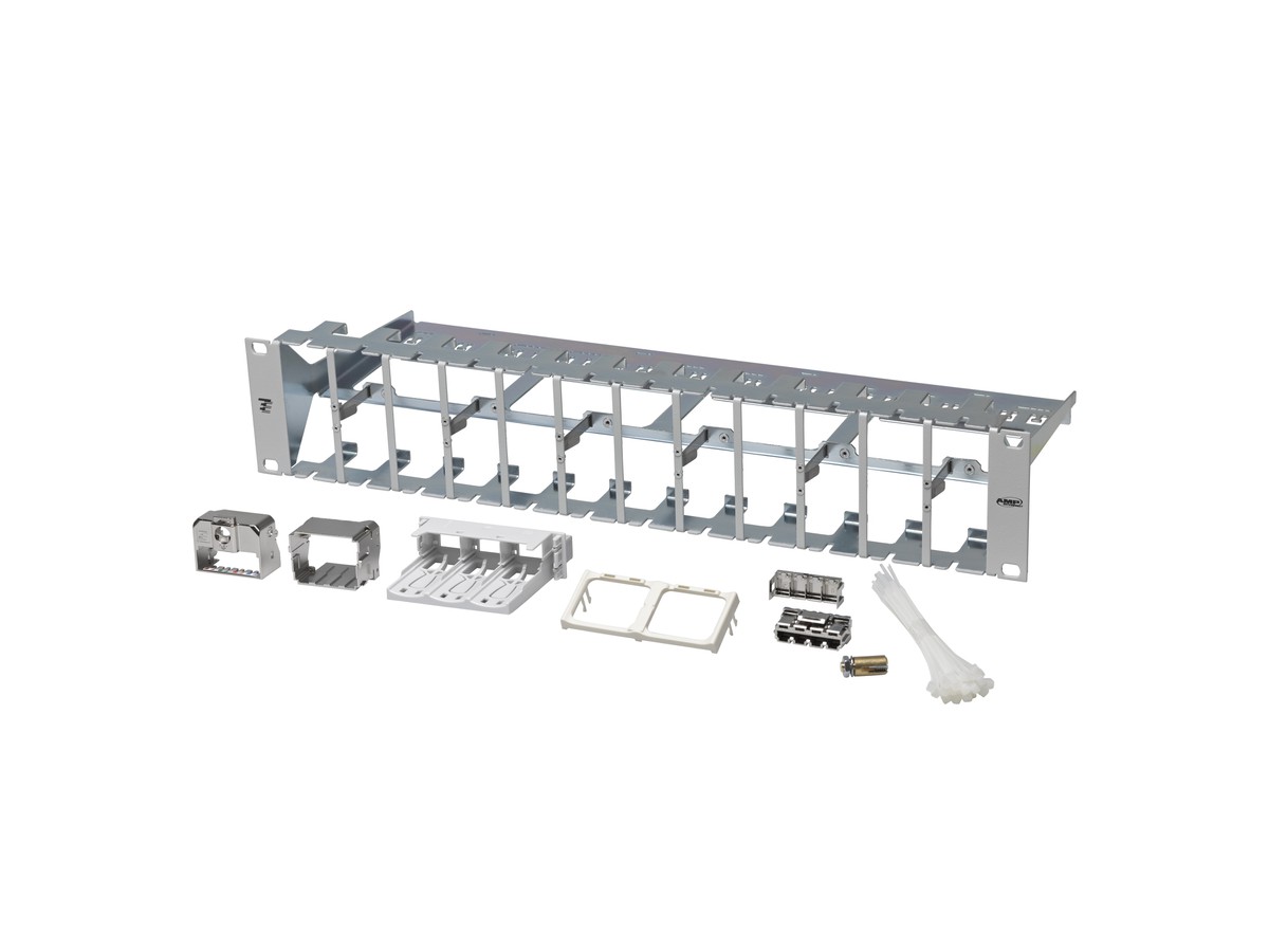 ACO Ultra HD Panel 24-fach 2HE RAL7035 inkl. 24 Metalldosen