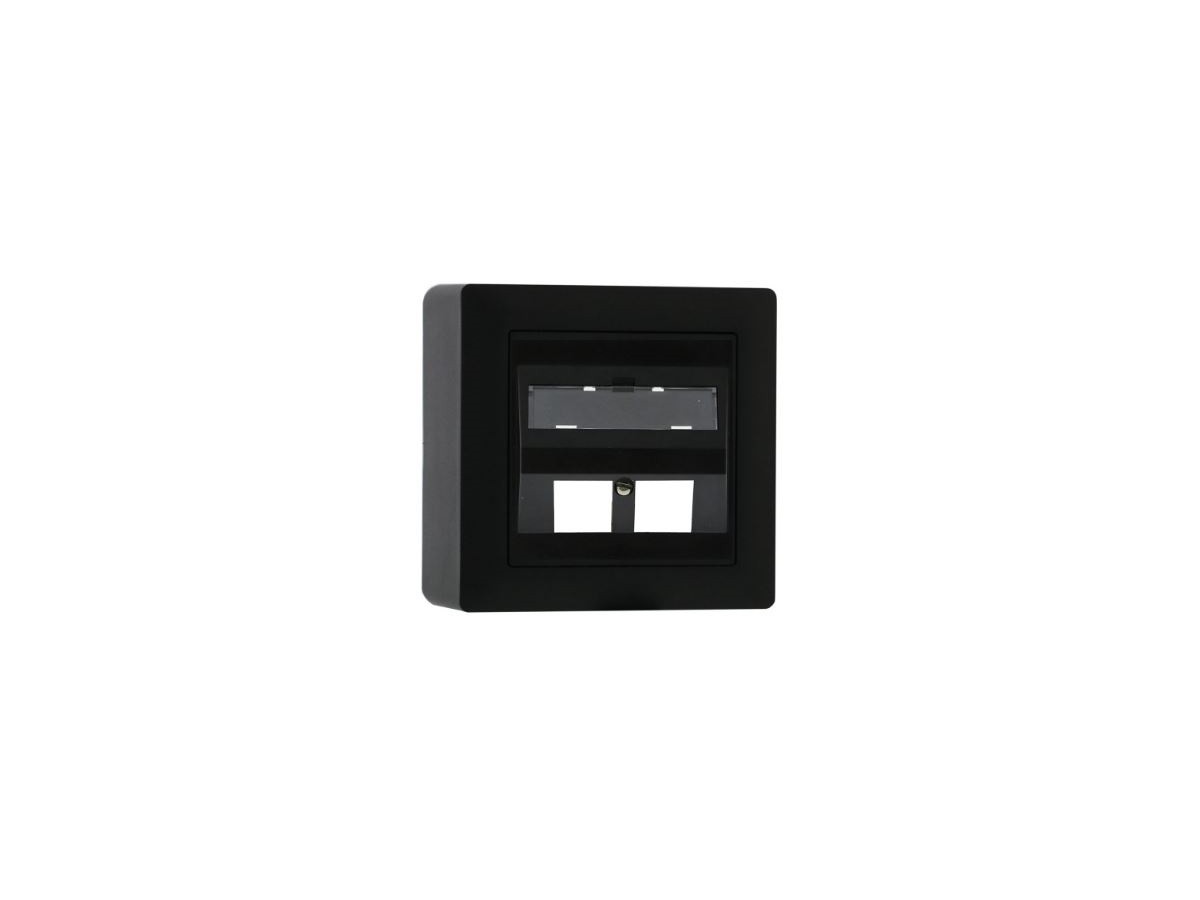 LAN AP54 Schrägauslassdose 2x Keystone  EDIZIOdue 19 sw