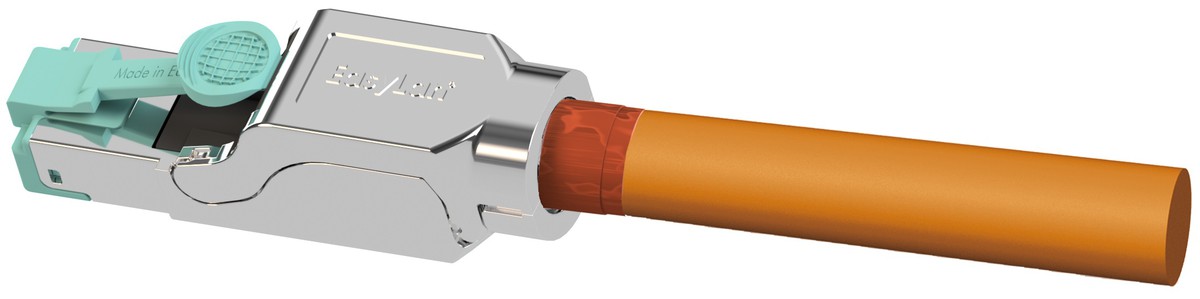 Prise mâle RJ45 conf. au terrain blindée cat. 6A droite