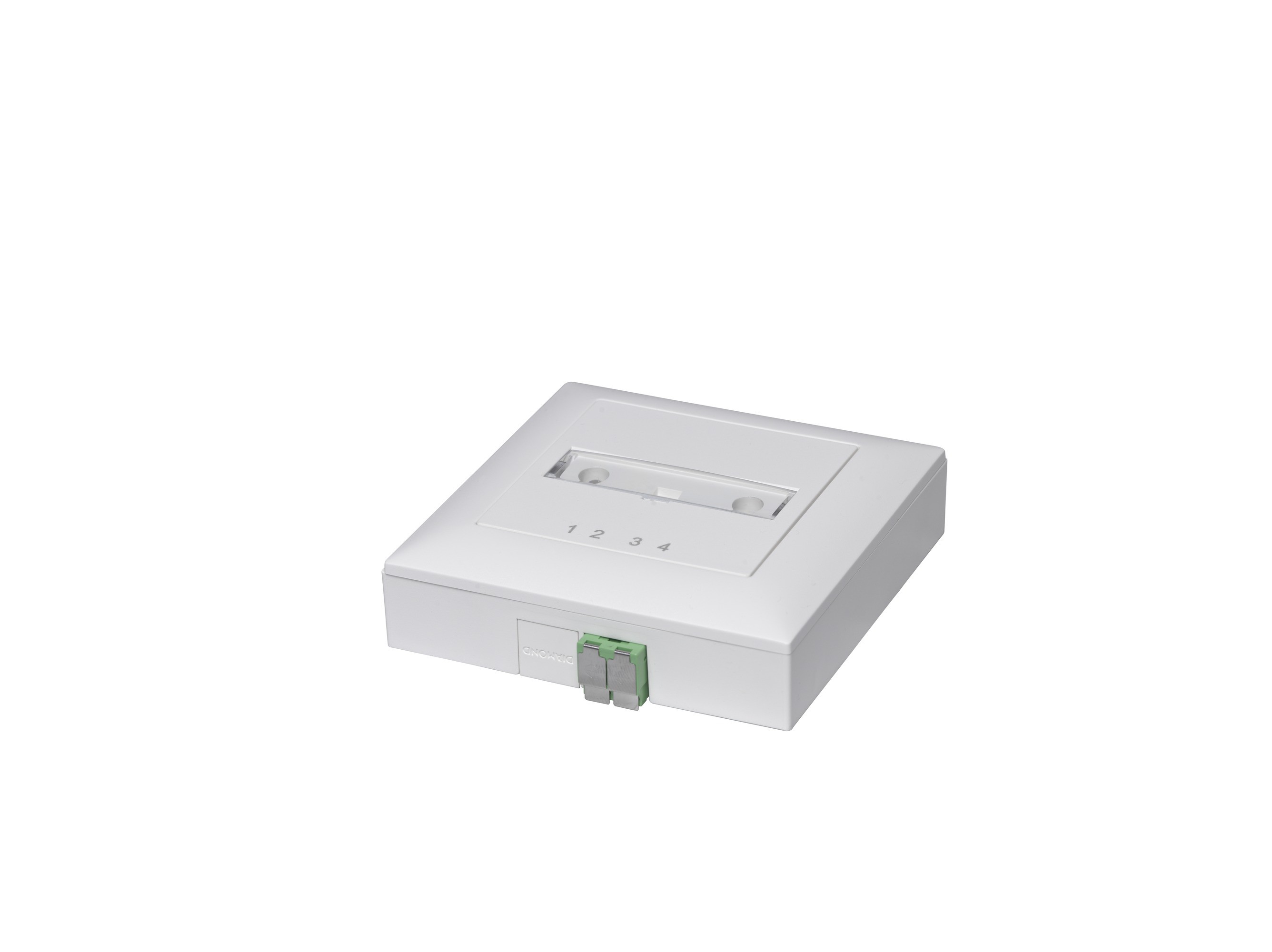 OTO AP 4/2 Feller/Diamond leer ws - 1x Duplex-Mittelstück LC/APC - ohne Pigtail LC/APC