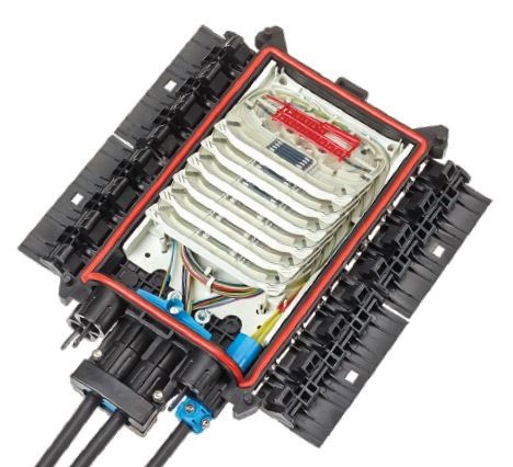 Corning Manchon fibre optique BPEO taille 1 CDP pour 12 cassettes d'épissure noir