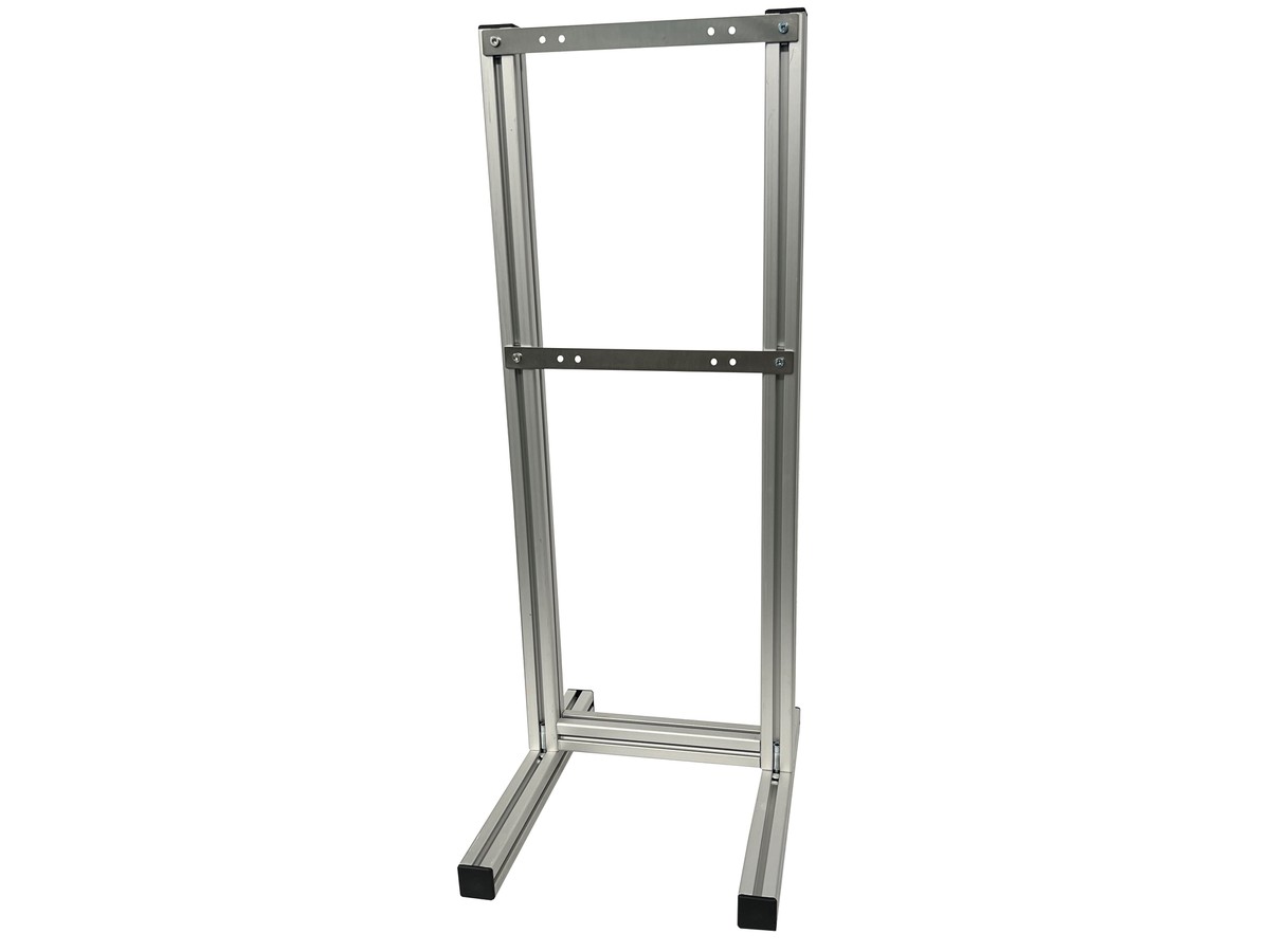 Cadre support DISTRO en profilé d'aluminium 20200
naturellement anodisé
H/L/P 884/320/408mm
pour des distributeurs 215 et 260