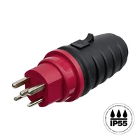 Stecker T25 IP55 anthrazitgrau/rot
