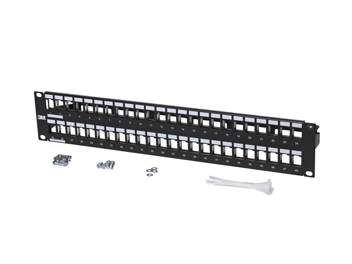 Corning Patchpanel 48 Port 2 HE schwarz leer V-Serie