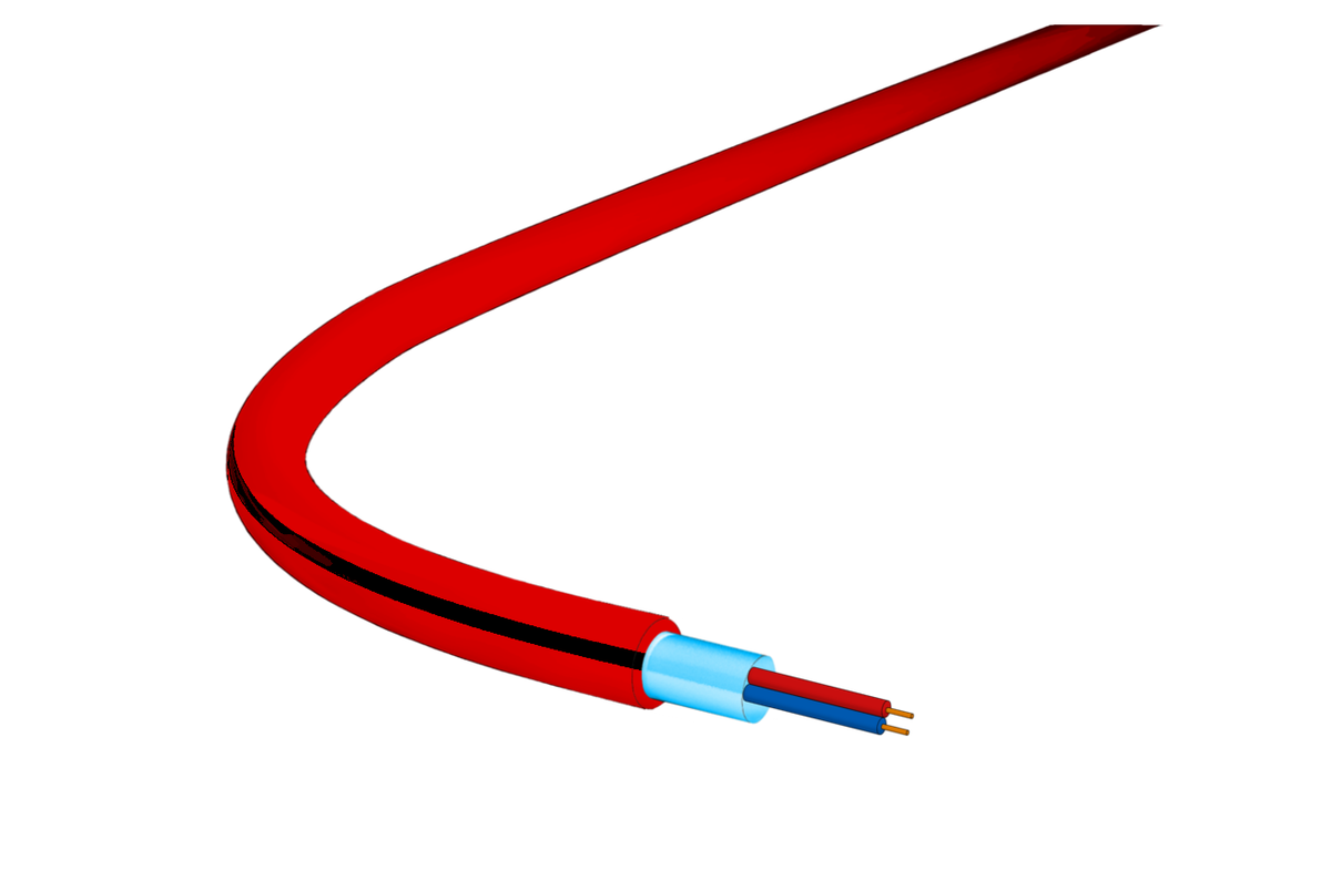 câble d'alarme incendie 1x2x0.8 BF JE-HH FE180 E30-E60 rouge, sans blindage
avec des raies noir B2ca