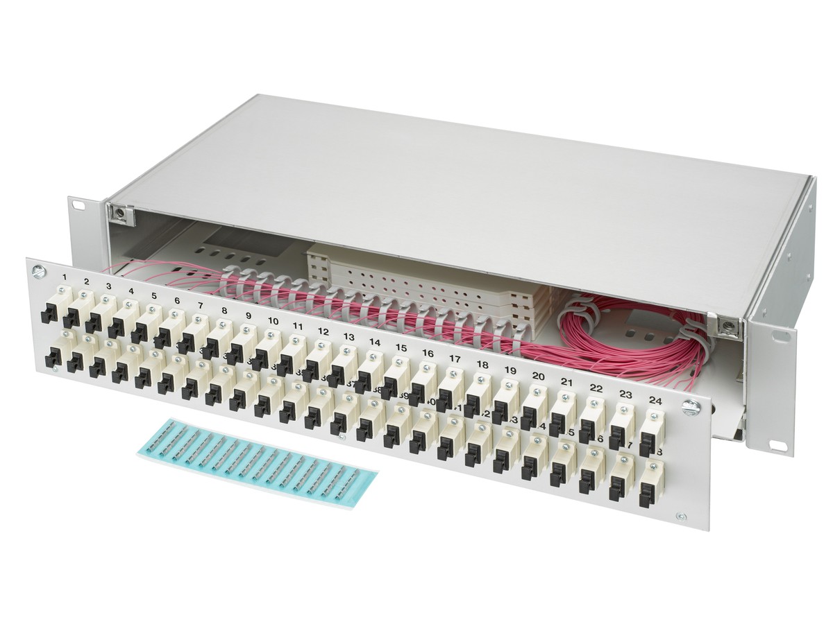 LWL 19" KEV 2HE ausz. 48xSC OM4 komp.