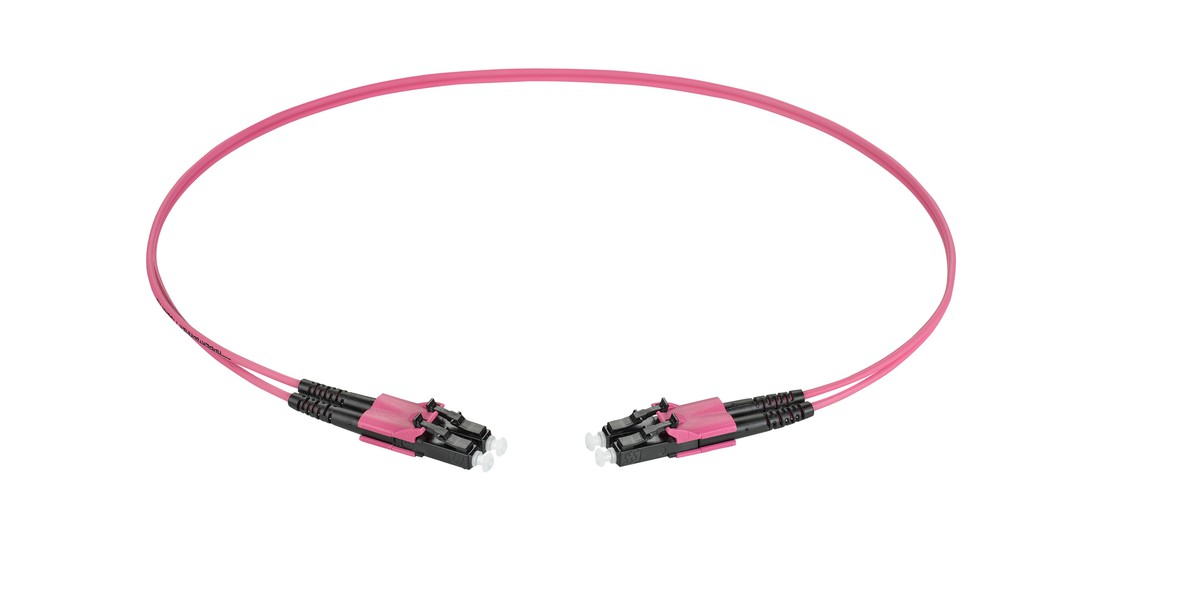 RL Dupl. Fig.8 2x1.4mm 50/125 OM4 LC/LC violet 5.0m