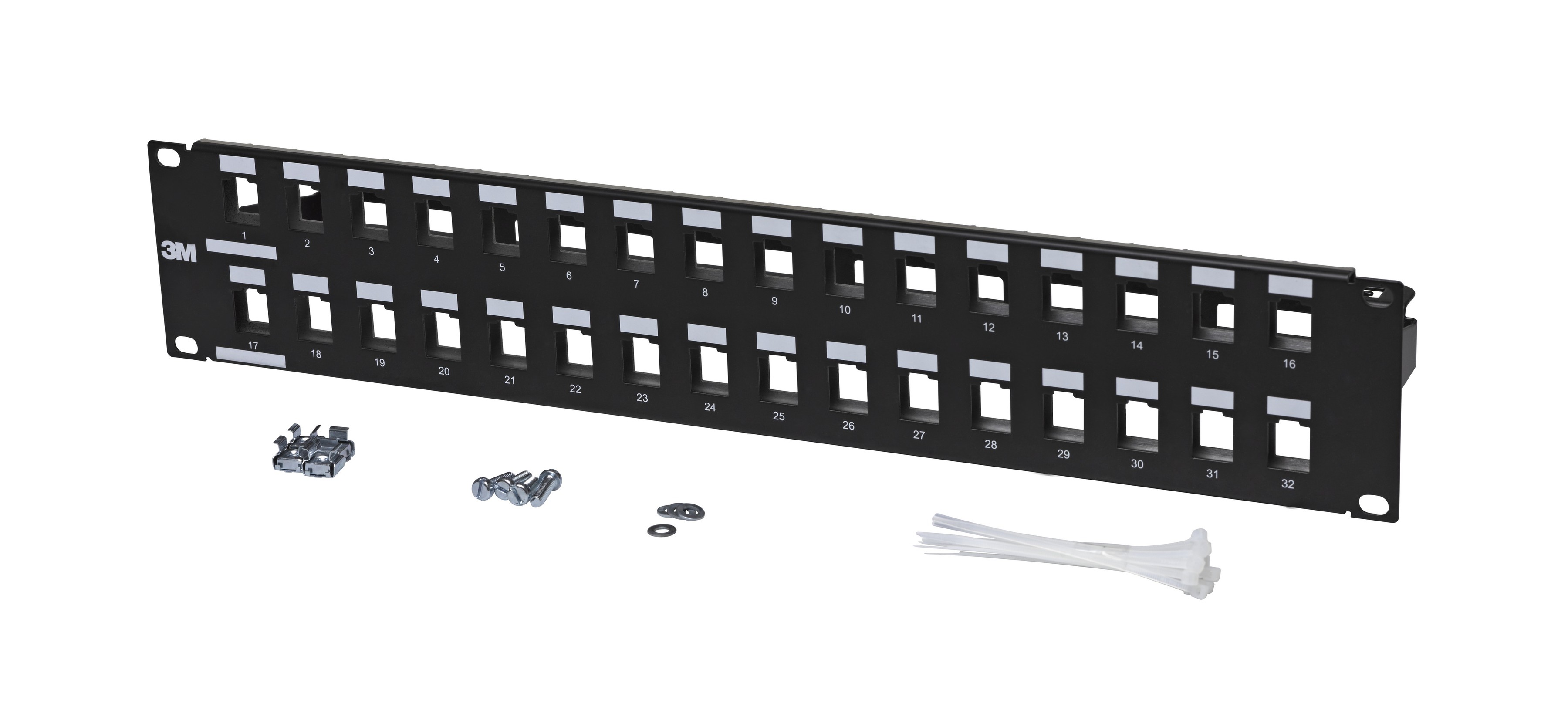 Corning Patchpanel 32 Port 2 HE schwarz leer V-Serie