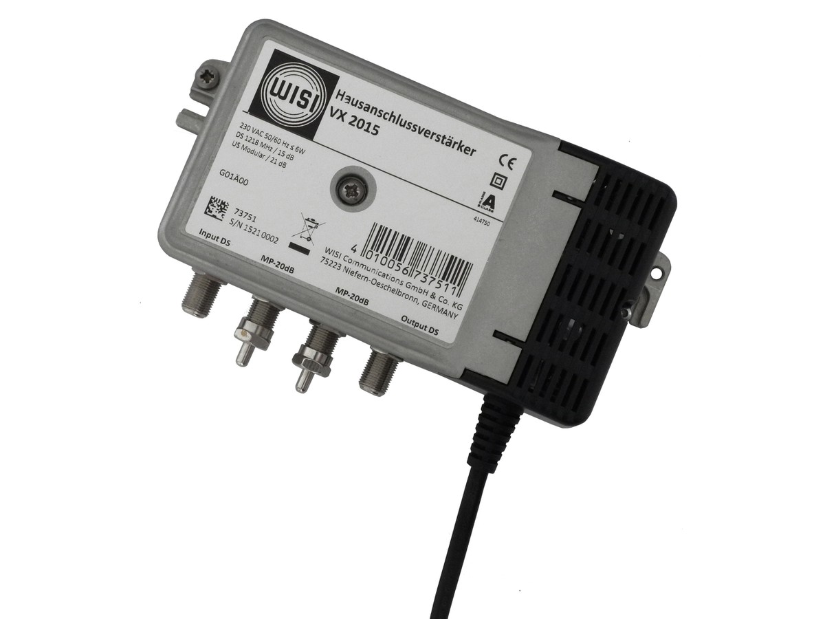 HA-Verstärker WISI VX2015 1,2GHz 15dB, inkl. RW-Modul 65MHz