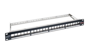 unilan 19" Patchpanel 24x Keystone 1U vide noir