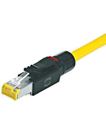 Connecteur RJ45 montable sur site, sans outil, blindé, Cat. 6, droit