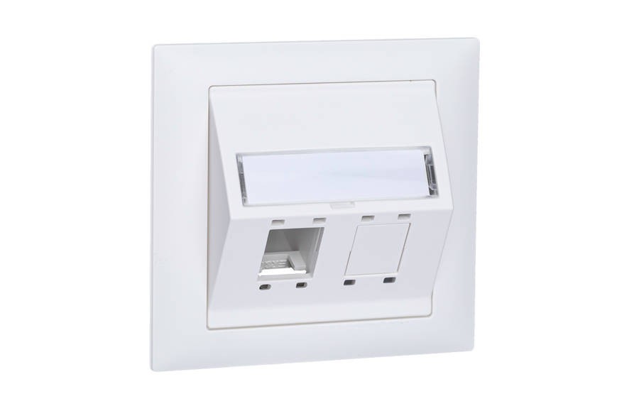 DA Boîtier pose, 80x86 2 port Kat5/6 wt