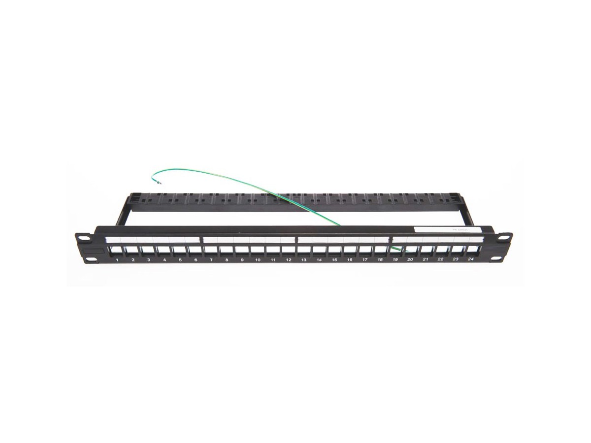 Patchpanel 24xRJ45 E-Serie leer 1HE schwarz