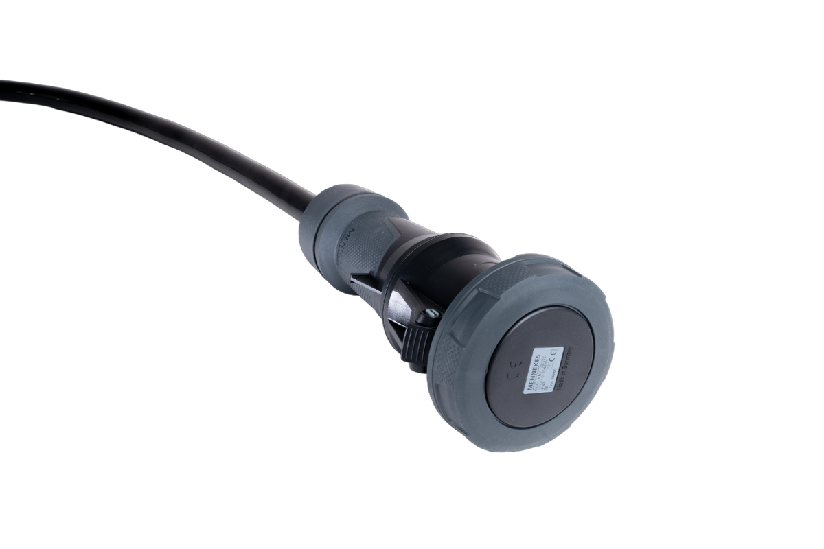 Alu Verlängerungskabel PUR Schwarz 5x16 konf. Stecker/Kupplung CEE 63A 5pol Schwarz 15m