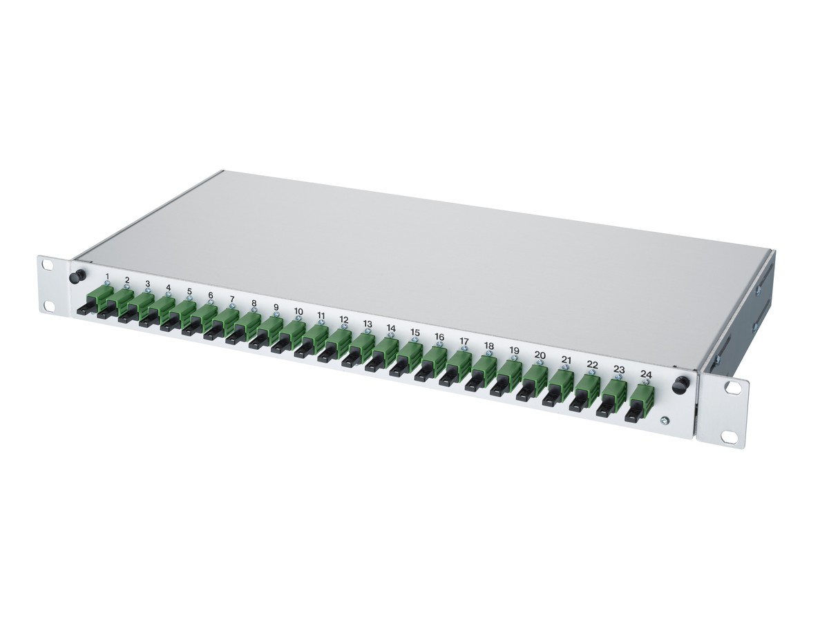 LWL 19" KEV 1HE ausz. 12xE2000APC 9/125 komp.