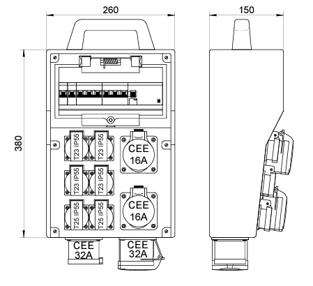 Stromverteiler Hartgummi DISTRO 260-7165