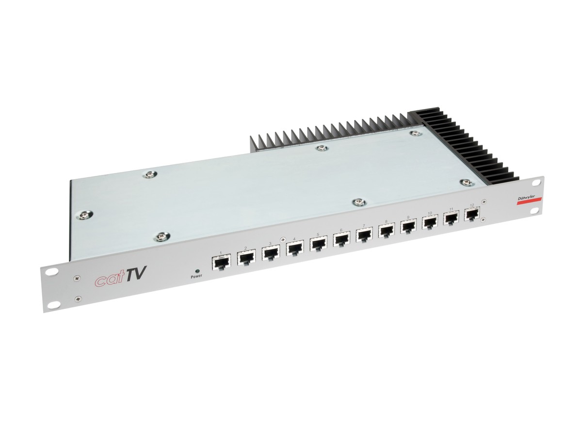 unilan 19" Panel catTV 12x RJ45 inkl.Netzteil