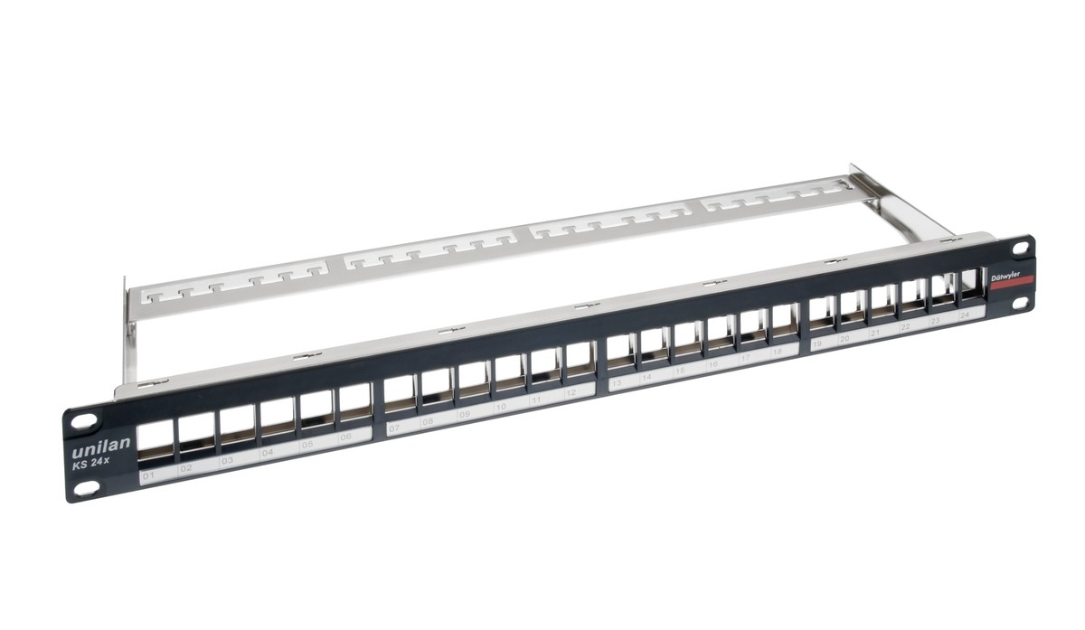 unilan 19" Patchpanel 24x Keystone 1U vide noir