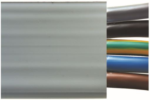 Flachkabel 5x16 LNPE hf lichtgrau B2ca