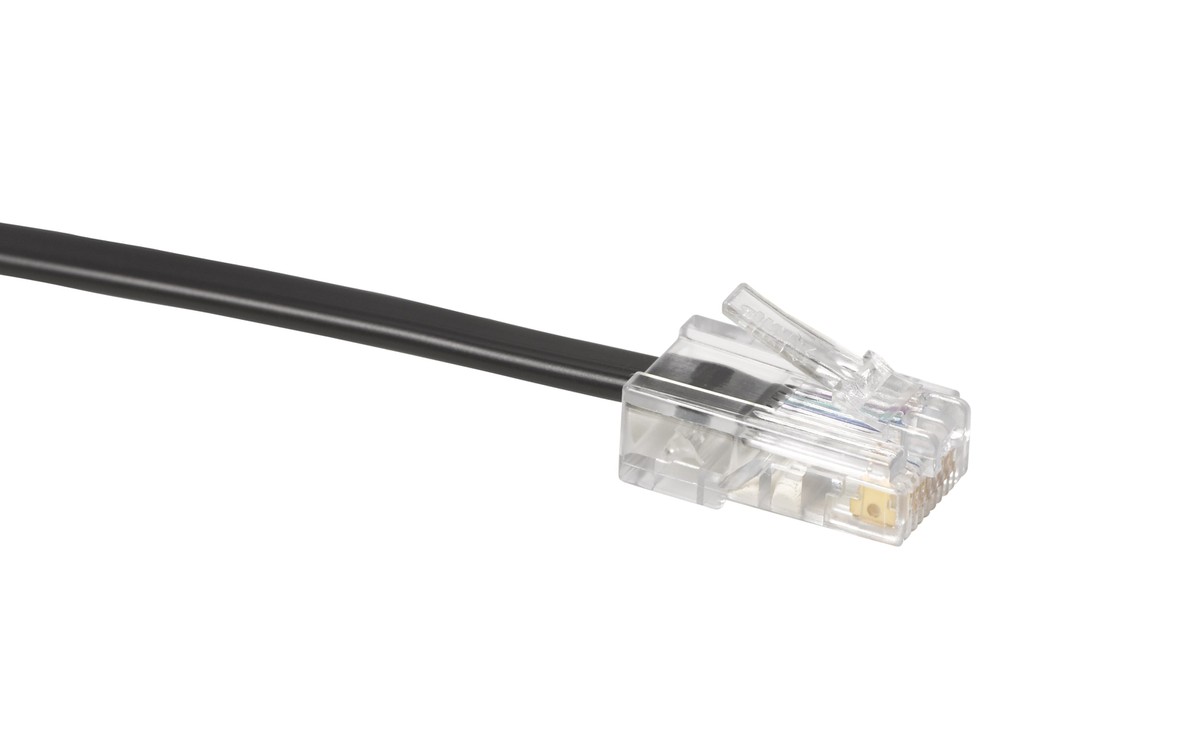 AK flach 4-adr.sw 2xRJ45 8P/8C 8.0m