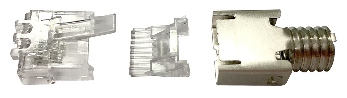 Modular Plug Kit, (Stecker) category 6A, shielded, 8-position, 5.1 – 6.0 mm max cable jack OD, 100/bag