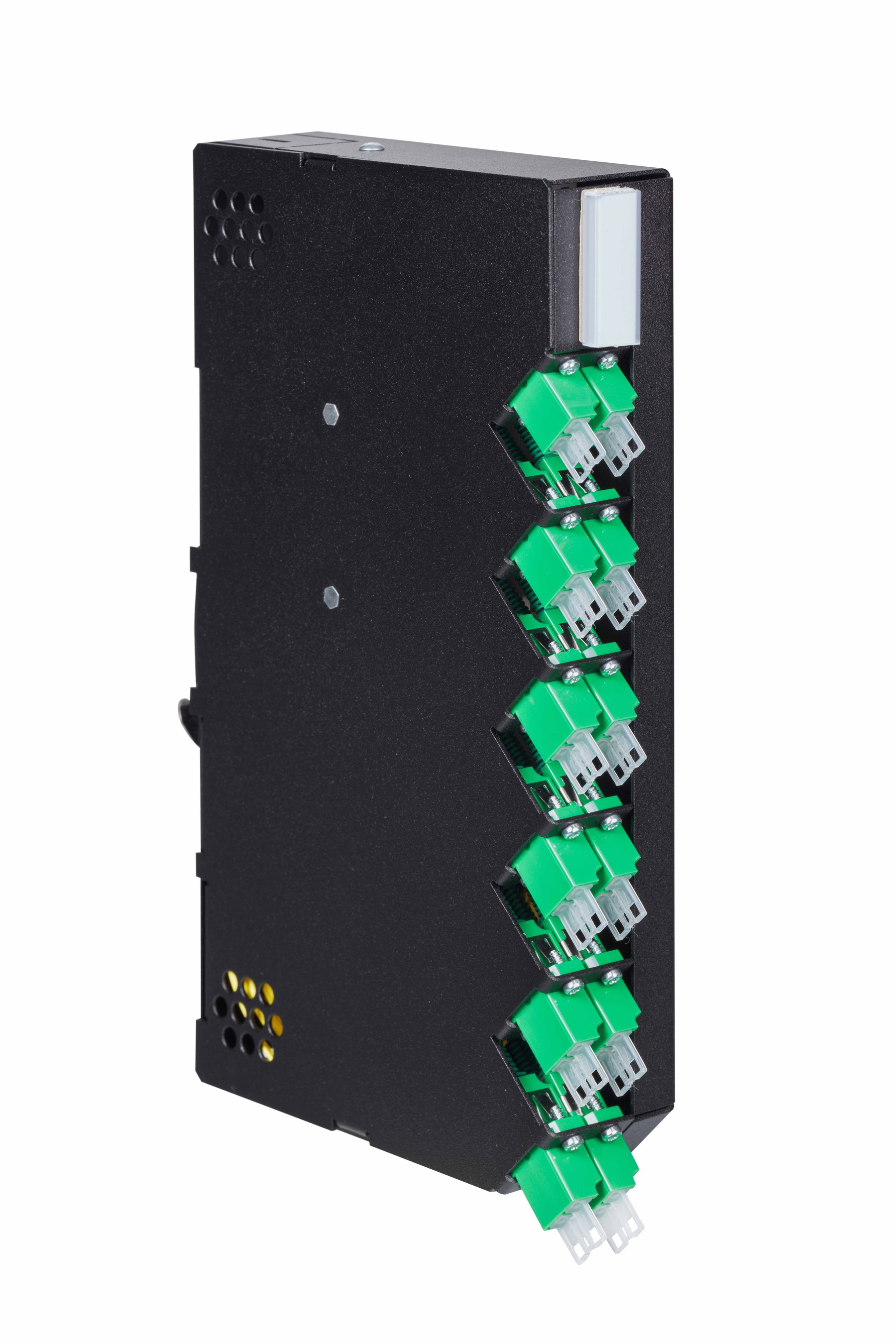 LWL DIN Gehäuse Schrägauslass sz 1xLC APC dupl. SM zu ML