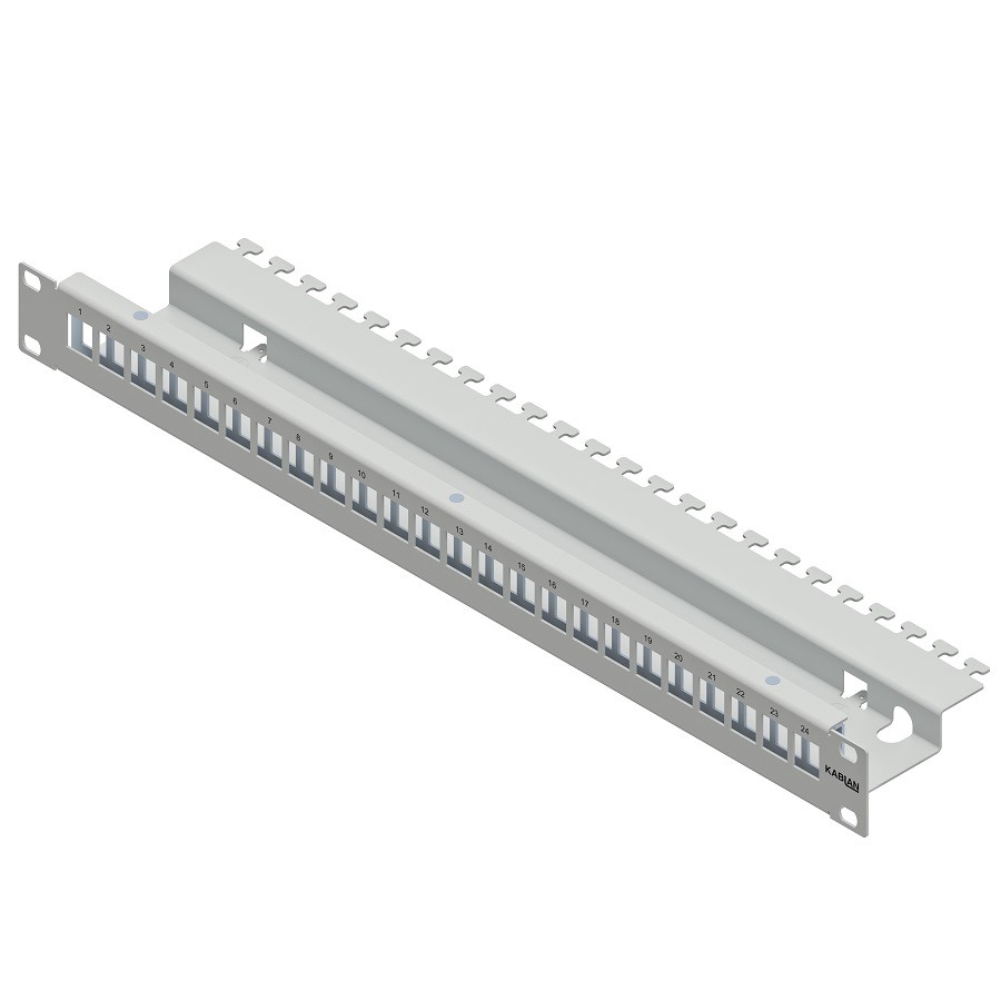 KABLAN 19'' Panel 1HE 24x Keystone grau (leer)
