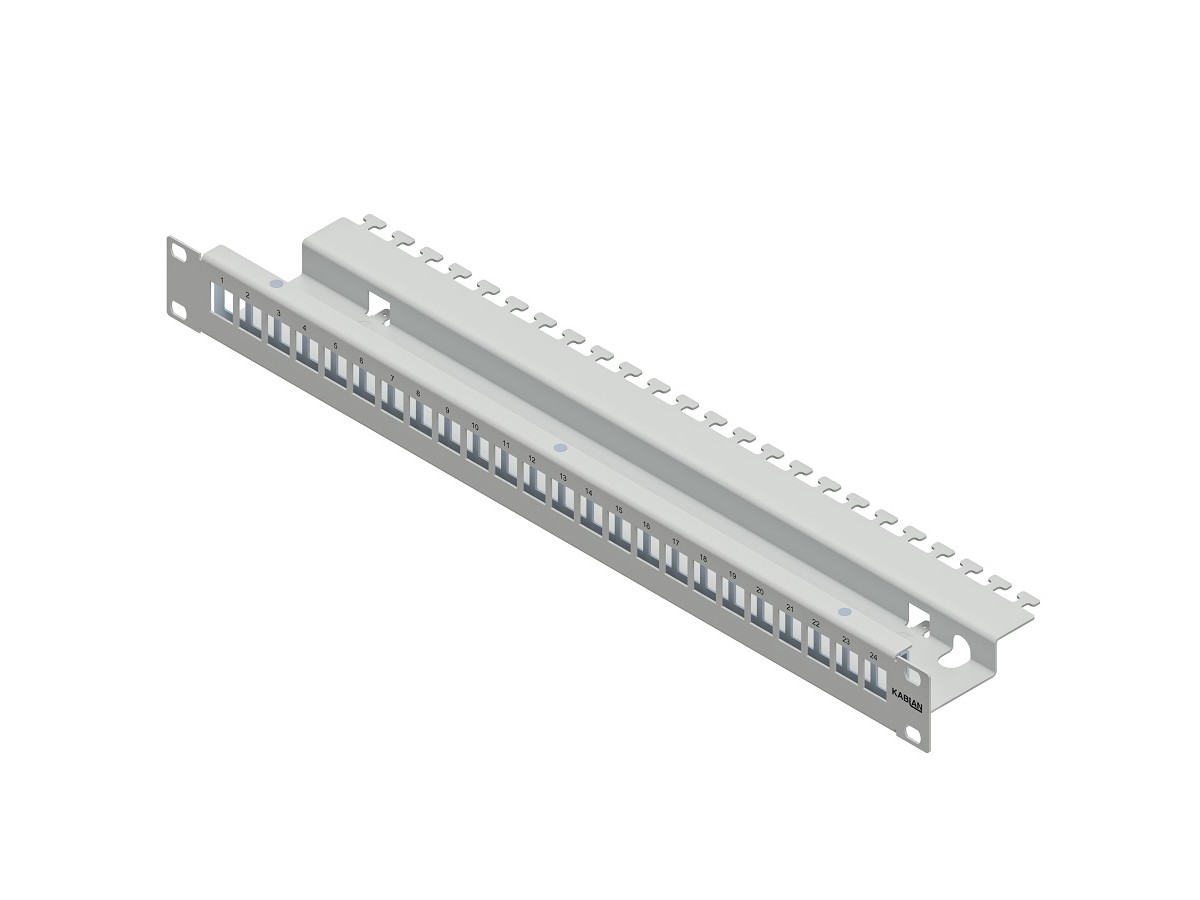KABLAN 19'' Panel 1HE 24x Keystone grau (leer)