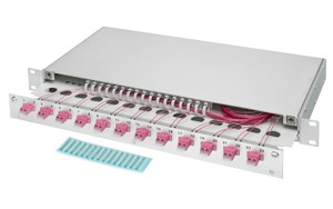 LWL 19" KEV 1HE ausz. 3xLC/Dupl. OM4 komp.