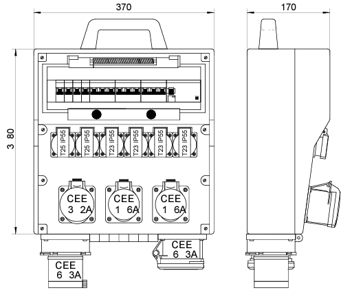 Stromverteiler Hartgummi DISTRO 370-7385