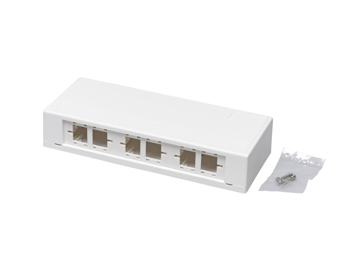 R&M FN Boîtier compact 6x1 port vide blc