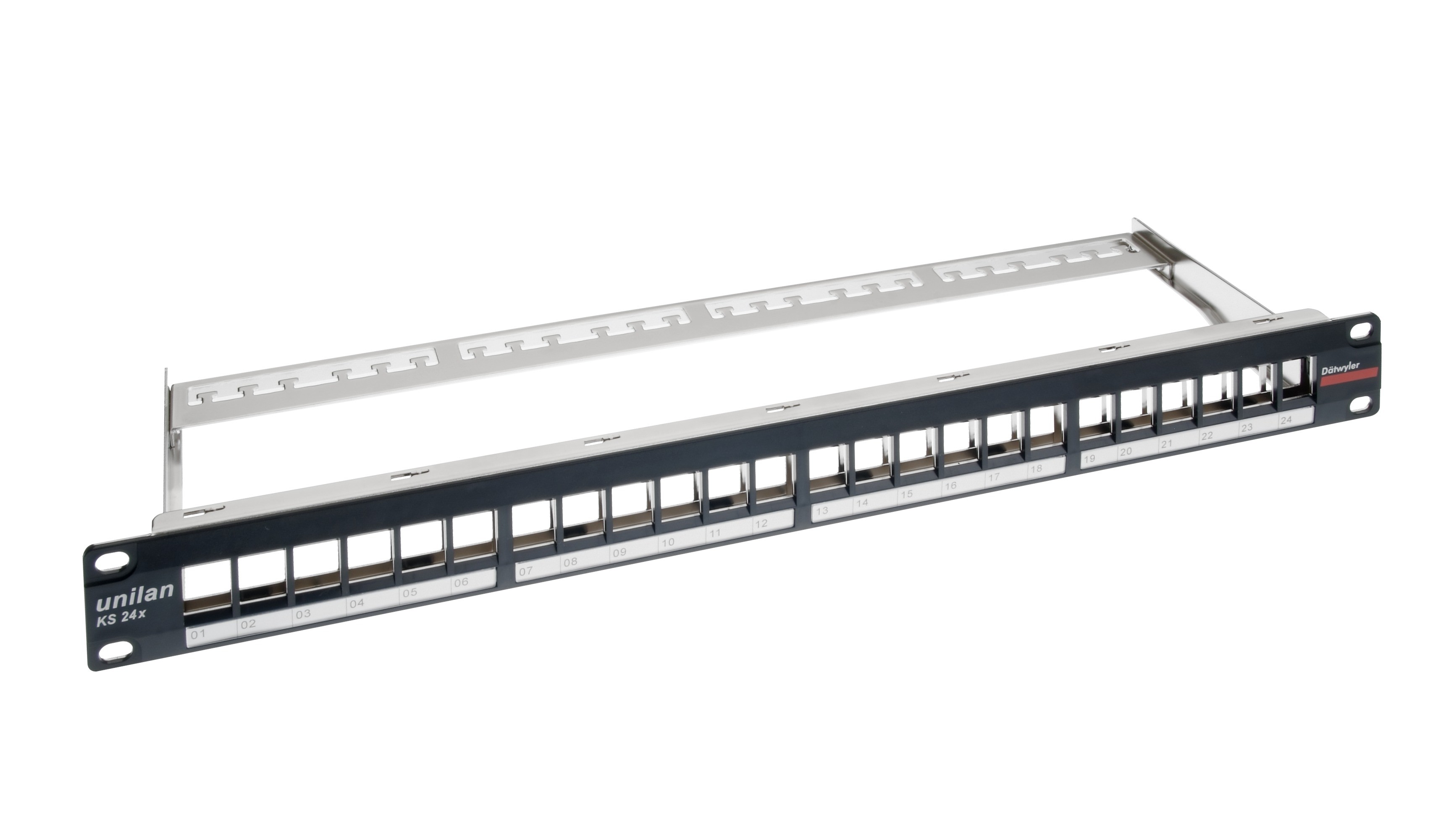 unilan 19" Patchpanel 24x Keystone 1U vide noir