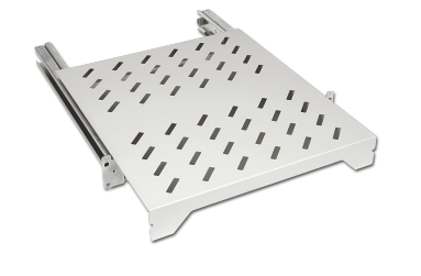 19“ Auszugstablar 1HE 4P 500mm 80kg mit LS RAL7035