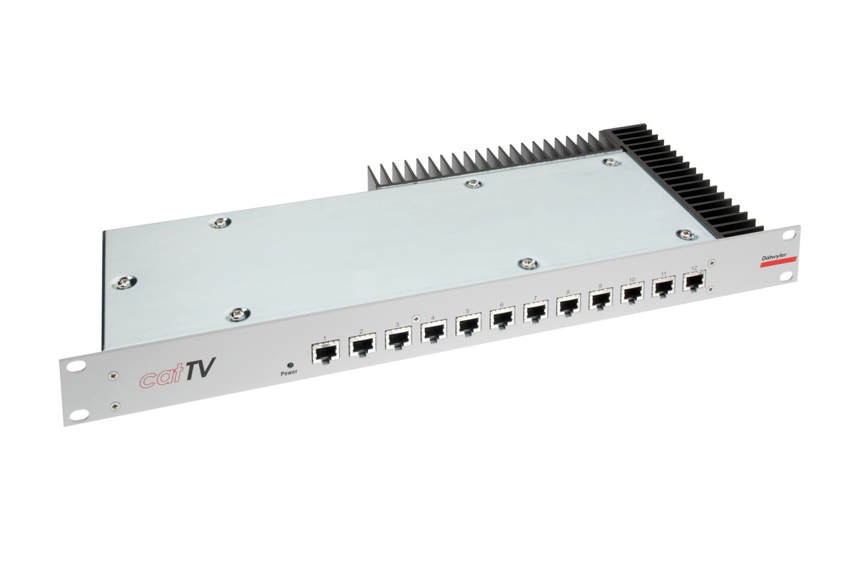 unilan 19" Panel catTV 12x RJ45 inkl.Netzteil