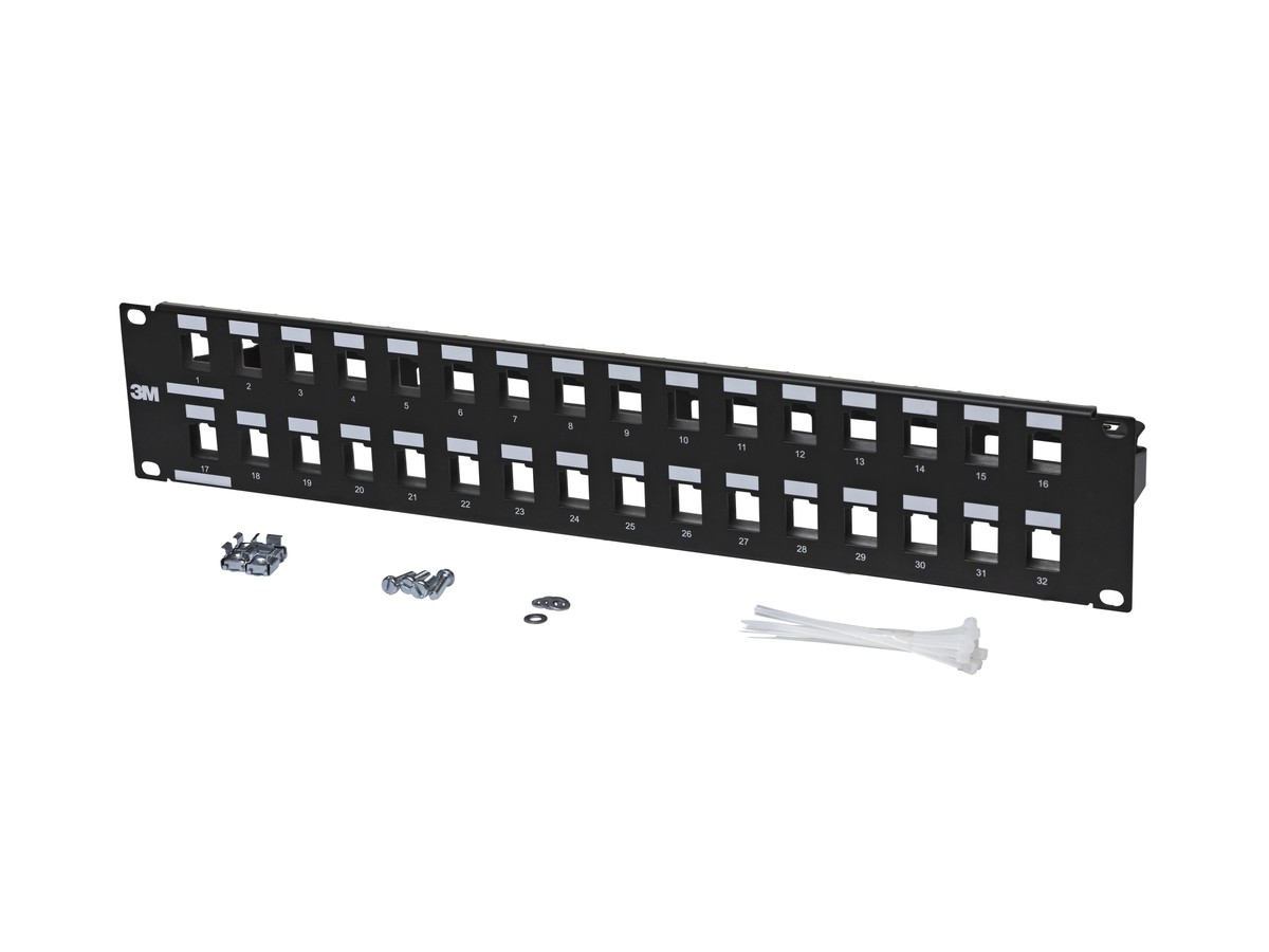 Corning Patchpanel 32 Port 2 HE schwarz leer V-Serie