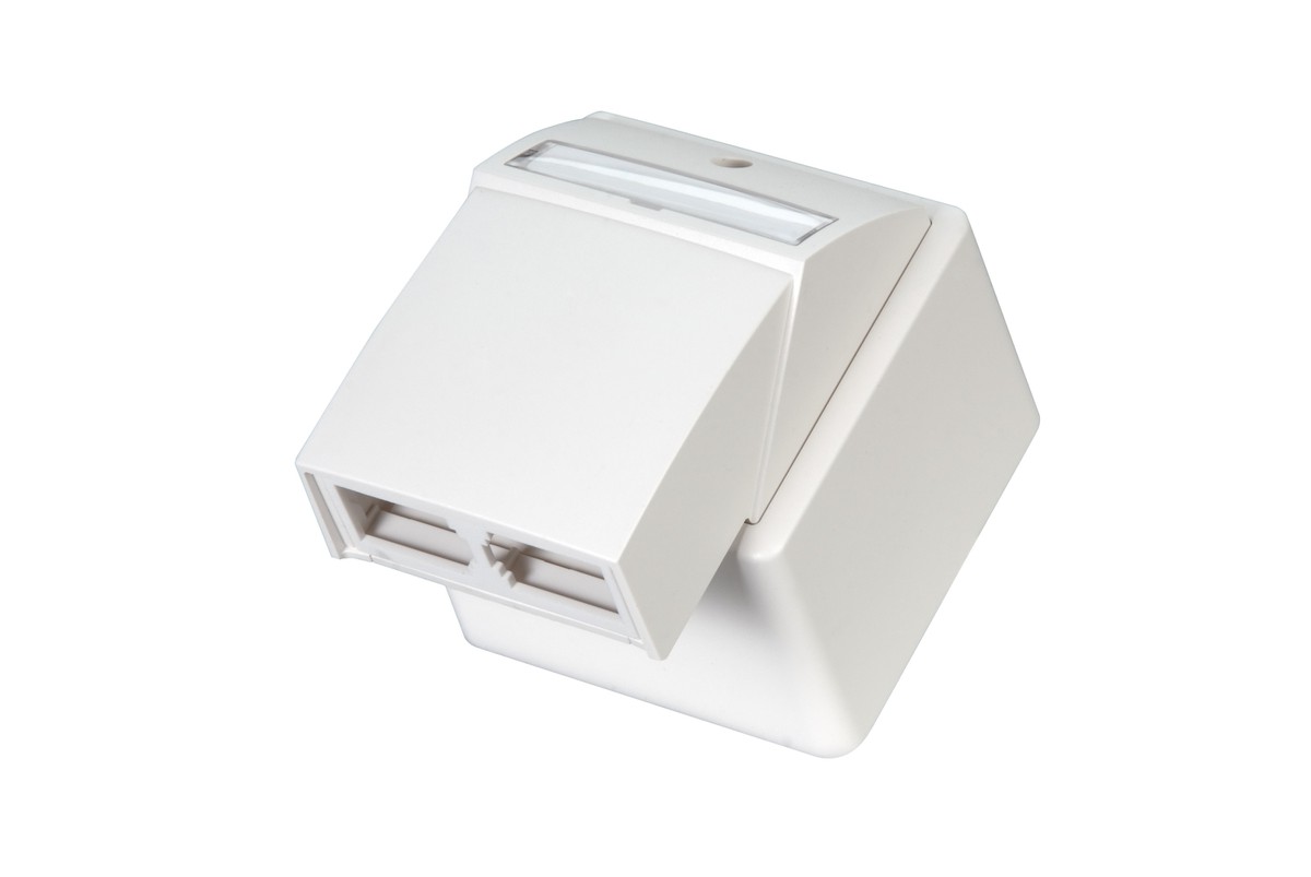 unilan AP Dose Edizio Flachauslasshaube 2x MS/MU/PS 1/8 ws *Auslaufartikel*