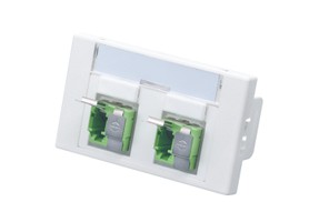 OTO 4/4 FLF-Gr.1 ws ohne Pigtails 2xLC/APC duplex grün inkl. integrierten Schutzklappen