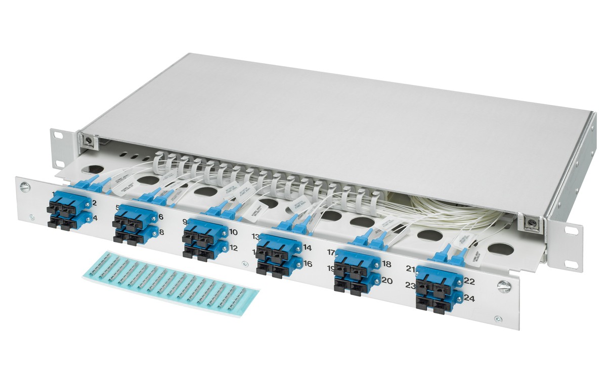 LWL 19" KEV 1HE ausz. 6xSC/Dupl. 9/125 komp.