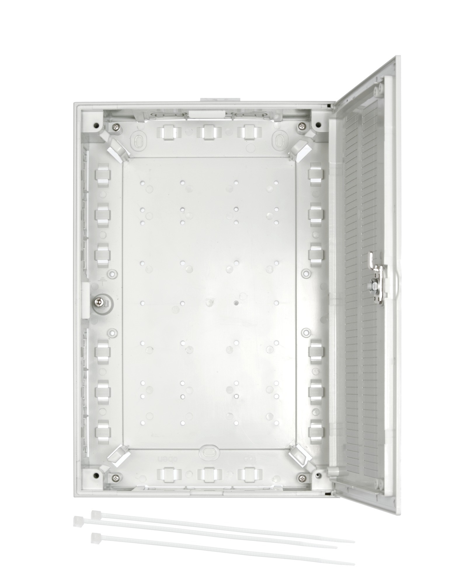 Coffret de raccordement HAK 2 H V3 apparent,  équipé avec: Plaque de base, cassette d'épissure avec couvercle, peigne pour protection d'épissure et 4x protection d'épissure 45mm