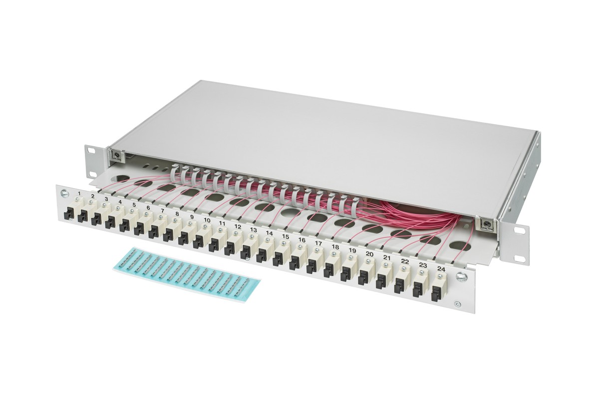 LWL 19" KEV 1HE ausz. 16xSC OM4 komp.