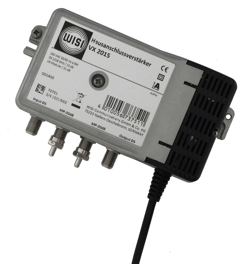 Amplificateur R/TV WISI VX2015 1,2GHz 15dB, a voie de retour 65MHz