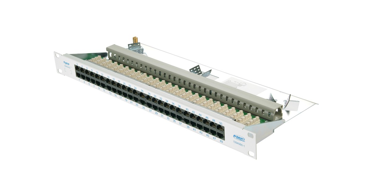 AMP Voice-Panel 50xRJ45 AMPTRAC- Ready 1HE UTP grau