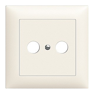 Abdeckplatte EDIZIO komplett, weiss zu 2-Loch DU Breitbanddose