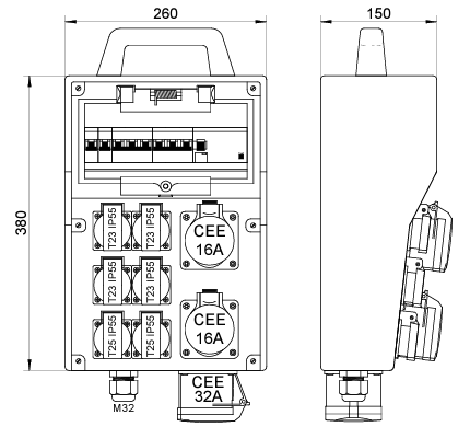 Stromverteiler Hartgummi DISTRO 260-7065