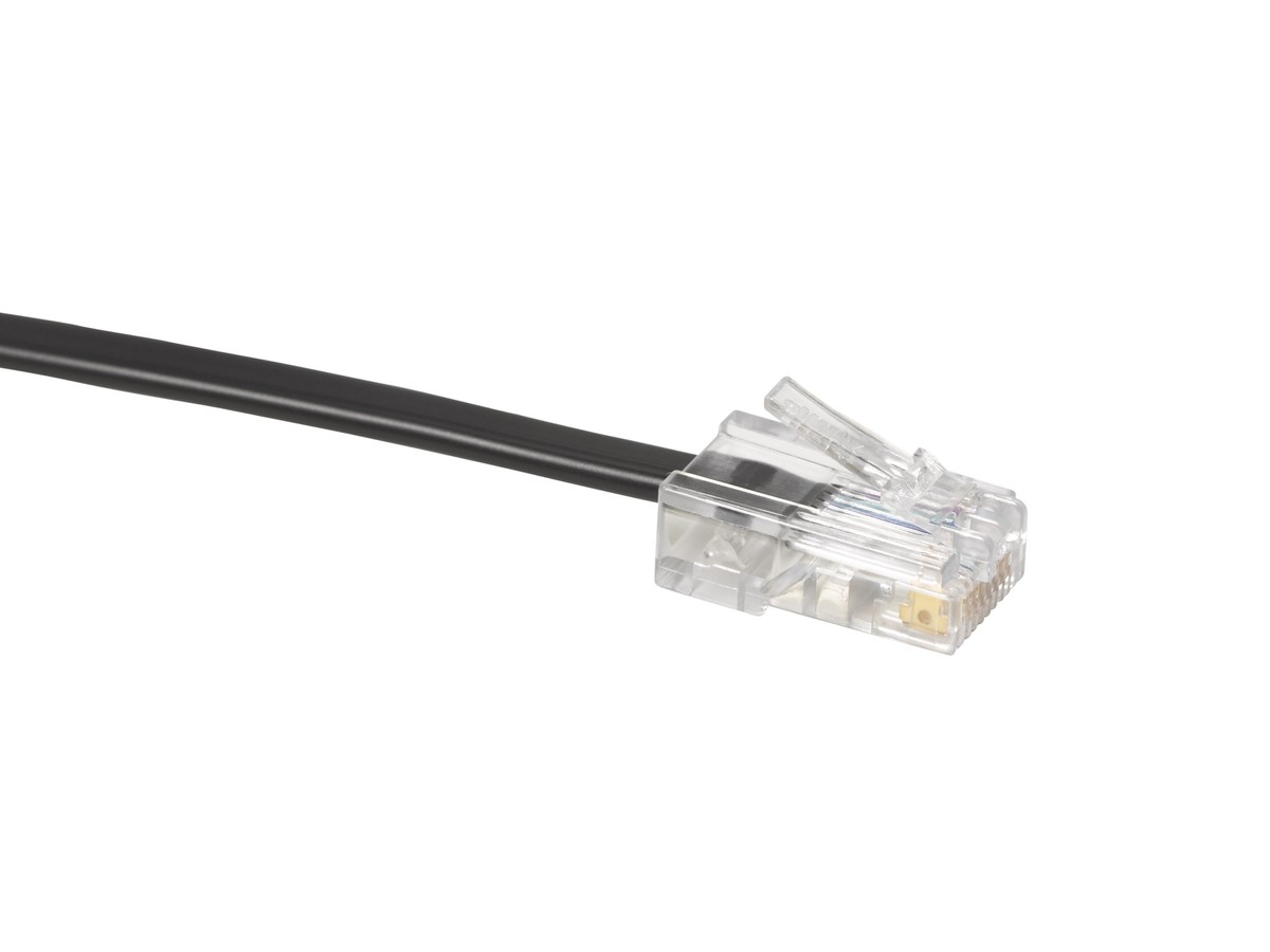 AK flach 4-adr.sw 2xRJ45 8P/8C 3.0m
