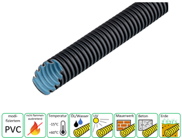 PLICA UV-flex M20 gliss schwarz 50m