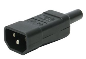CEE Gerätestecker schwarz 70° SEV 113 C14