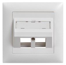 LAN UP60 Schrägauslassdose 2x Keystone EDIZIOdue 19 ws