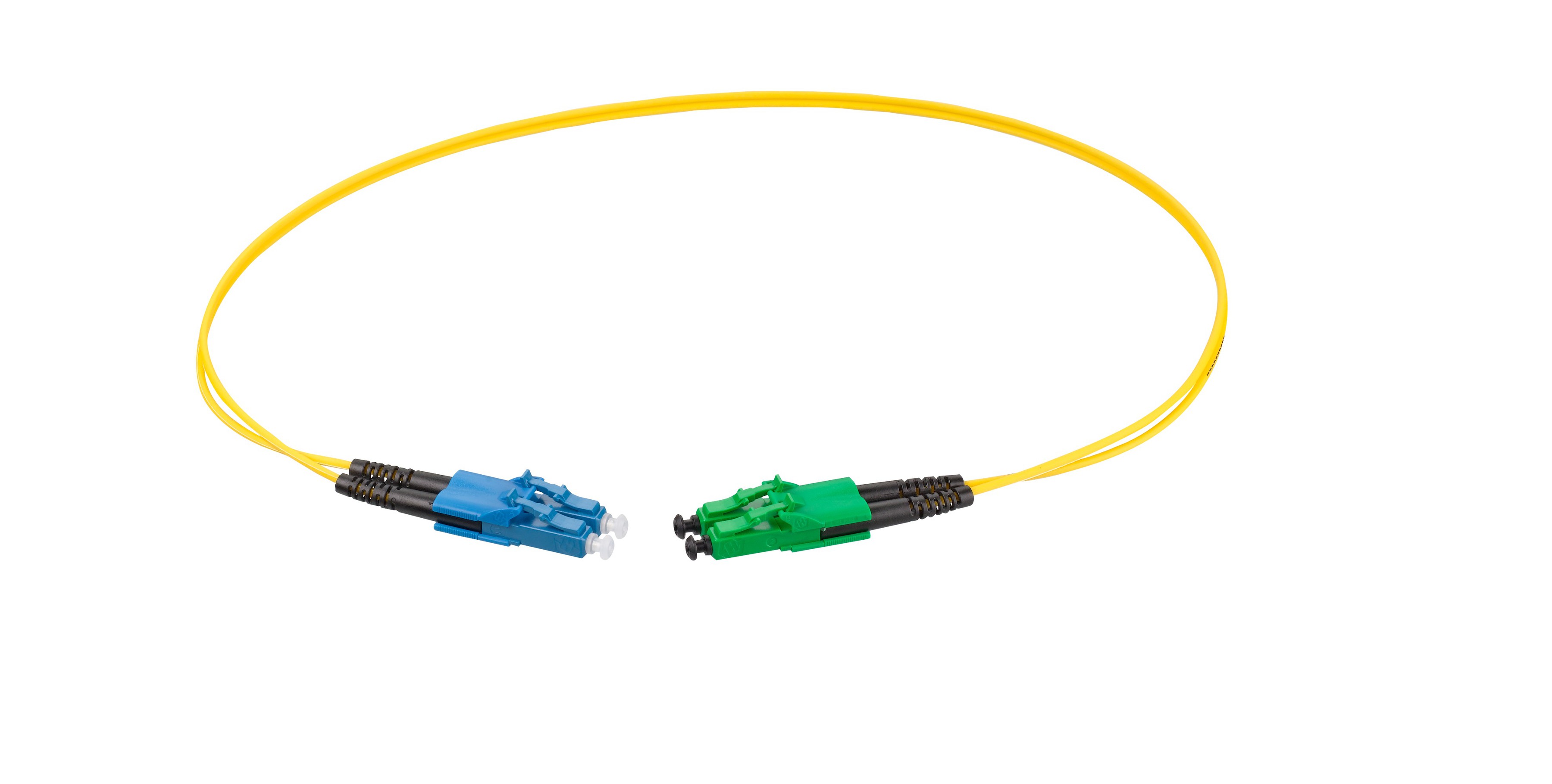 RL Dupl. Fig.8 2x1.4mm 9/125 LC/LC APC jaune 2.0m