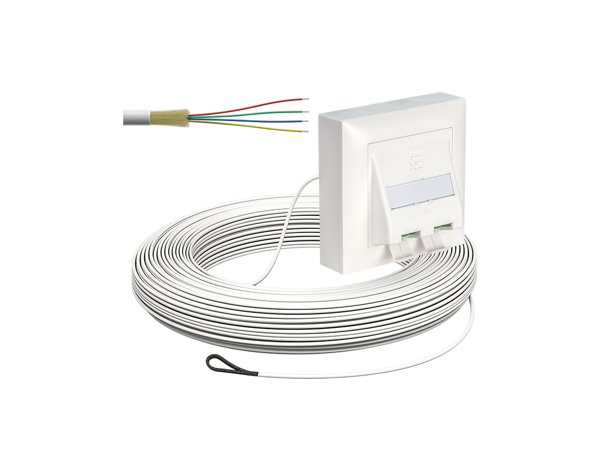 FTTH OTO AP AGRO 4xLC/APC 2xLC/APC DX G652.A2 2.3mm LSZH blanc B2ca 50m